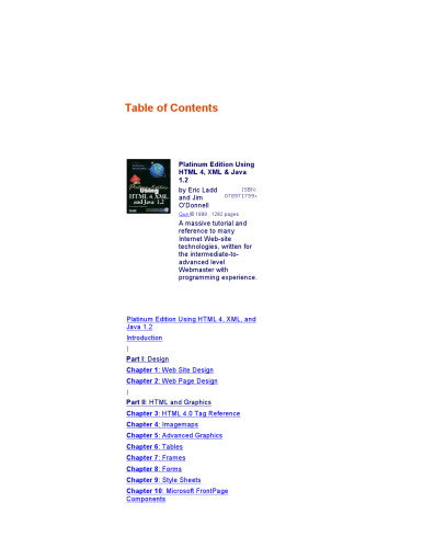 با استفاده از HTML 4، XML و Java 1.2