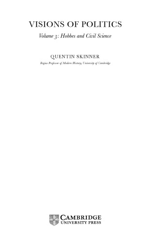 چشم اندازهای سیاست. / دوره 3 ، هابز و علوم عمران