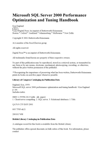 ﻿Microsoft SQL Server 2000: بهینه سازی عملکرد و کتابچه راهنمای تنظیم