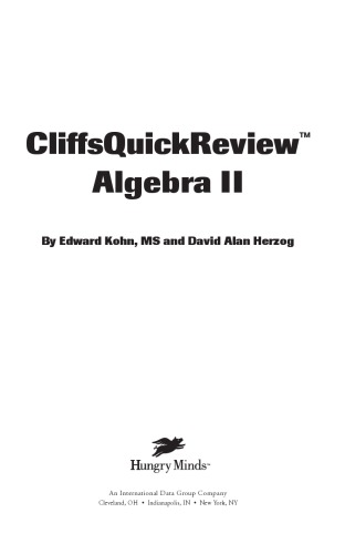 ﻿Wiley CliffsQuickReview Algebra II