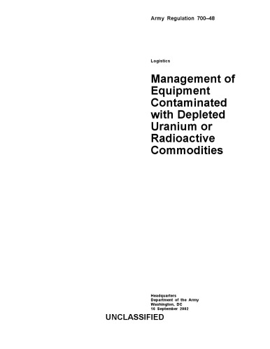 AR 700-48 مدیریت تجهیزات آلوده به اورانیوم تهی شده