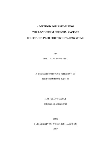 ﻿روشی برای تخمین عملکرد بلند مدت سیستم های فتوولتائیک جفت مستقیم