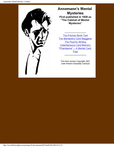 ﻿اثرات معامله ذهنی Annemann (یازده معجزه ذهنیت)