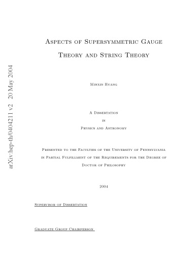 جنبه های تئوری سنج فوق متقارن و نظریه ریسمان