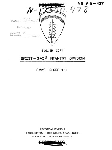 Brest-- 343 بخش پیاده نظام (18 تا 18 سپتامبر 44)