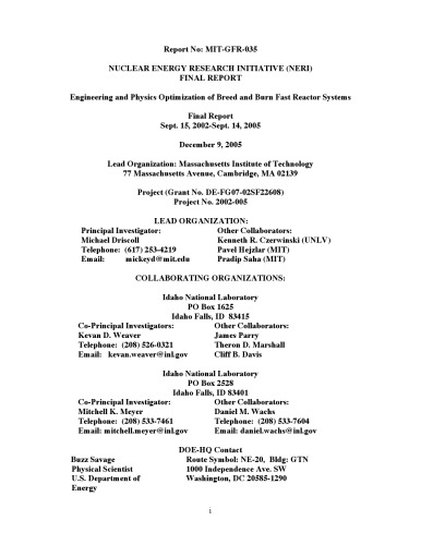 ﻿مهندسی و فیزیک بهینه سازی سیستم های راکتور سریع نژاد و سوزاندن