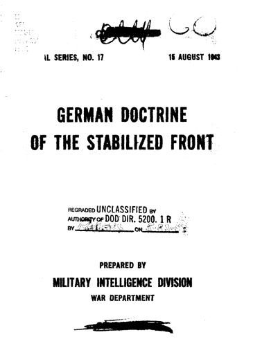 دکترین آلمانی از جلوی تثبیت شده