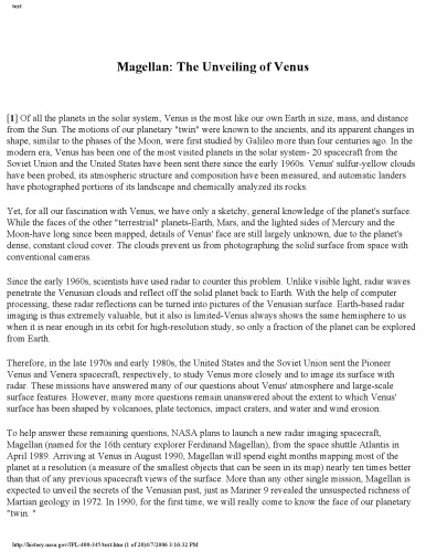 ماژلان: آشکار شدن زهره