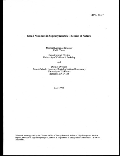 ﻿اعداد کوچک در نظریه های فوق متقارن طبیعت