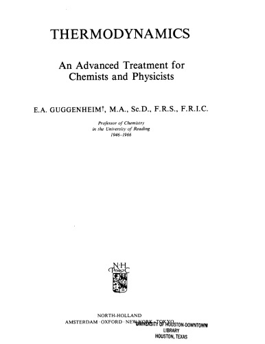 ﻿ترمودینامیک؛ یک درمان پیشرفته برای شیمیدانان و فیزیکدانان
