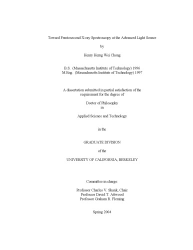 ﻿به سمت طیف سنجی اشعه ایکس فمتوثانیه در منبع نور پیشرفته