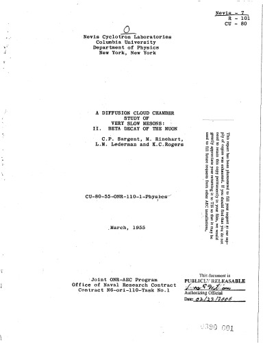 مطالعه CLOUD-CAMBER CLUBD CHAMBER MESONS بسیار آهسته. I. فرم داخلی