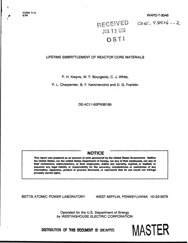 طول عمر مواد اولیه هسته راکتور