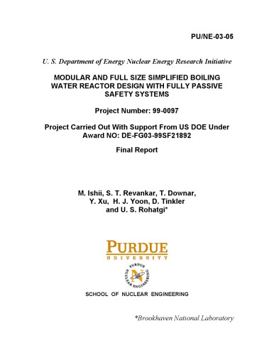 ﻿طراحی اندازه گیر ساده و اندازه کامل راکتور آب جوش طراحی شده با سیستم های ایمنی کاملاً منفعل