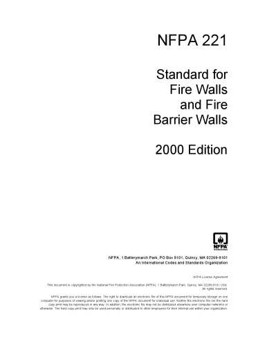 NFPA 221: استاندارد برای دیواره های آتش سوزی با چالش بالا ، دیوارهای آتش نشانی و دیوارهای مانع آتش