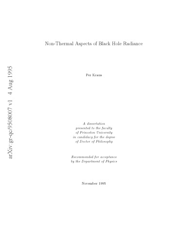 ﻿جنبه های غیر حرارتی درخشندگی سیاهچاله