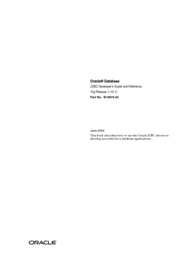راهنمای Oracle8i JDBC توسعه دهنده و مرجع