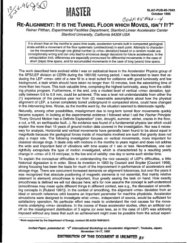 تنظیم مجدد: این کف تونل است که حرکت می کند ، اینطور نیست؟