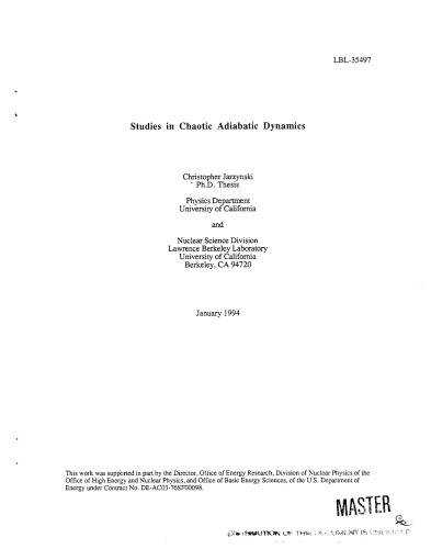 مطالعات در پویایی هرج و مرج آدیاباتیک