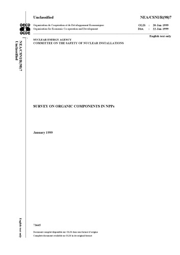 ﻿بررسی اجزای آلی در npps