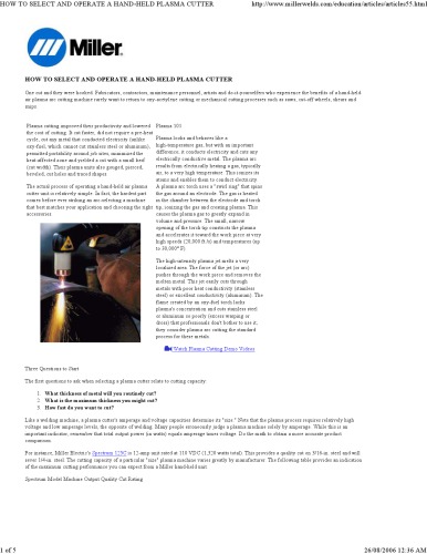 ﻿نحوه انتخاب و کار با دستگاه برش پلاسما دستی