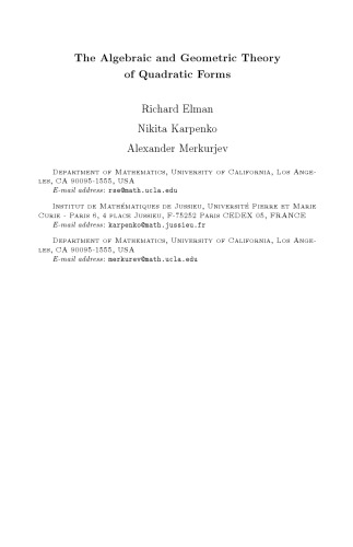 ﻿نظریه جبری و هندسی اشکال درجه دوم