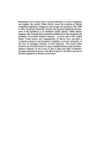 ﻿ایجاد نظم رقابتی: تاریخچه پنهان سیاست های ضد انحصار بریتانیا