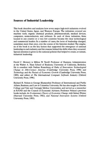 منابع رهبری صنعتی: مطالعات در مورد هفت صنعت / [...] XD-US