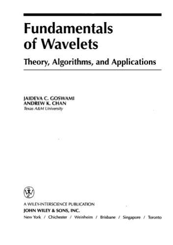 اصول wavelets: نظریه ، الگوریتم ها و برنامه های کاربردی