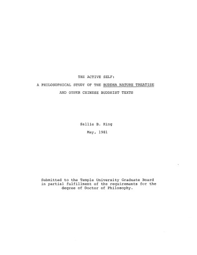 خود فعال. مطالعه فلسفی رساله طبیعت بودا و دیگر متون بودایی چینی