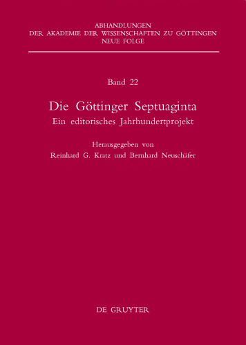 ﻿The Göttingen Septuagint: یک پروژه تحریریه قرن