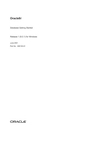 شروع پایگاه داده Oracle9i (قسمت شماره A90163-01) (انتشار 9 0 1)
