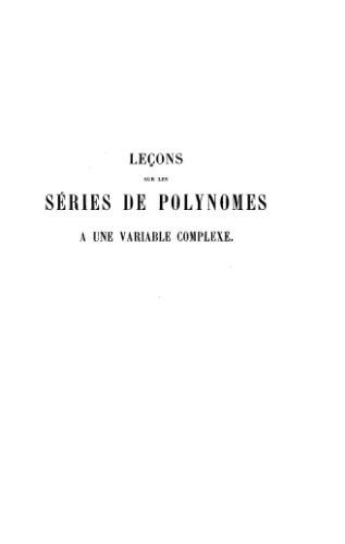 ﻿Lecons sur les Series de Polinomios