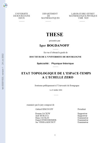 ﻿وضعیت توپولوژیکی فضا-زمان در مقیاس صفر