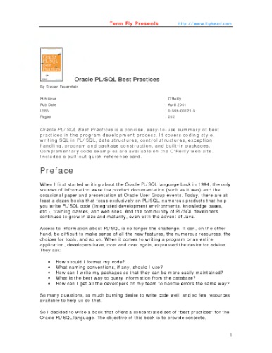 ﻿بهترین روش های Oracle PLSQL