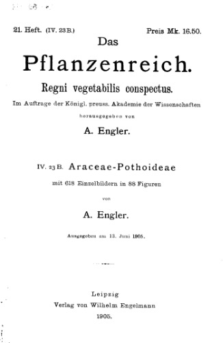 ﻿Pflanzenreich engler araceae pothoideae