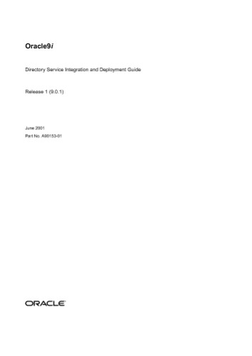 ﻿راهنمای ادغام و استقرار خدمات دایرکتوری Oracle9i (بخش شماره A90153-01) (نسخه 9.0.1)
