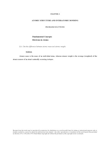 کتابچه راهنمای راه حل برای علوم و مهندسی مواد: مقدمه