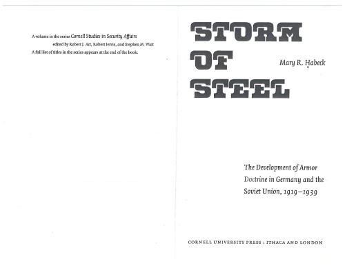 ﻿طوفان فولاد: توسعه دکترین زرهی در آلمان و اتحاد جماهیر شوروی، 1919-1939