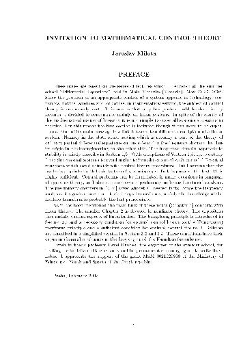 دعوت به نظریه کنترل ریاضی