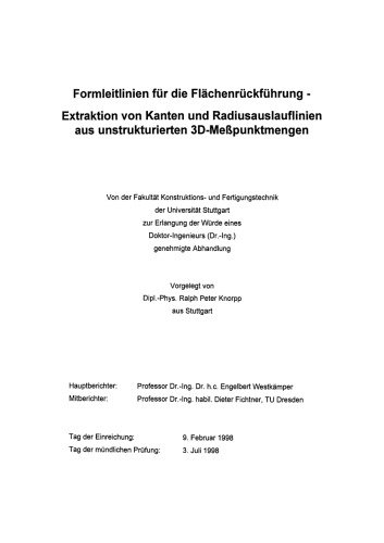 ﻿دستورالعمل های شکل برای مهندسی معکوس - استخراج لبه ها و خطوط خروجی شعاع از مجموعه نقاط اندازه گیری سه بعدی بدون ساختار