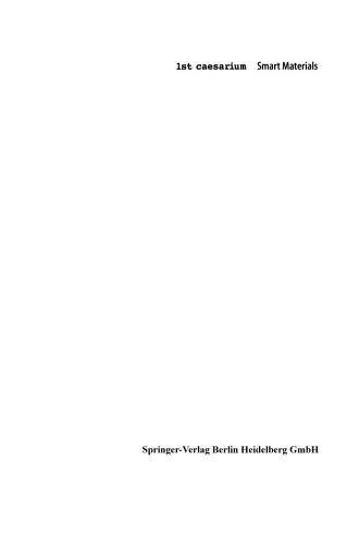 ﻿مواد هوشمند: مجموعه مقالات سزارین اول ، بن ، 17 تا 19 نوامبر 1999