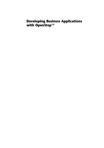 ﻿توسعه برنامه های کاربردی تجاری با OpenStep™
