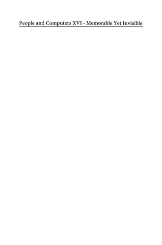 ﻿مردم و کامپیوترها شانزدهم - خاطره انگیز اما نامرئی: مجموعه مقالات HCI 2002