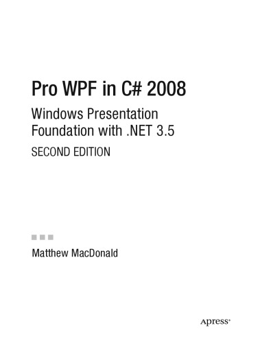﻿Pro WPF در C# 2008: Windows Presentation Foundation با .NET 3.5