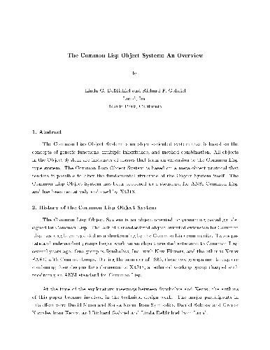 ﻿سیستم شیء Common Lisp. یک مرور کلی