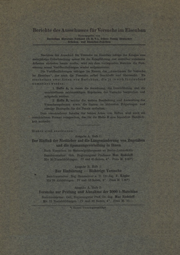 ﻿گزارش کمیته آزمایشات ساختمانی آهن: جزوه 2 آزمایشات آزمایش و پذیرش دستگاه 3000 تن