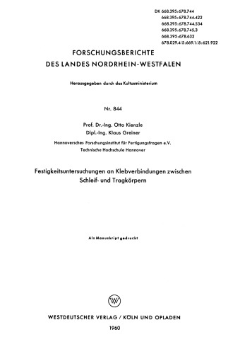 ﻿آزمایشات قدرت در اتصالات پیوند خورده بین اجسام سنگ زنی و نگهدارنده