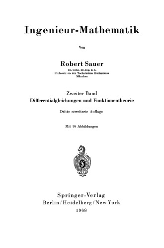 ﻿ریاضیات مهندسی: جلد دوم: معادلات دیفرانسیل و نظریه توابع