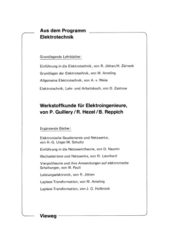 دانش مواد برای مهندسین برق: برای دانش آموزان مهندسی برق از نیمه اول
